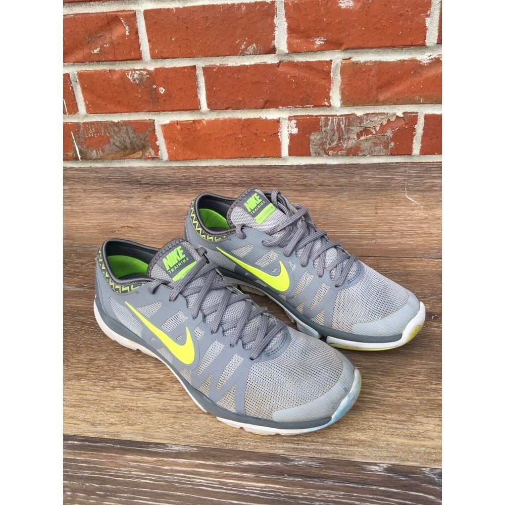 Nike Womens Flex Trainer Athletic Shoes Gray/Yellow Size 9
